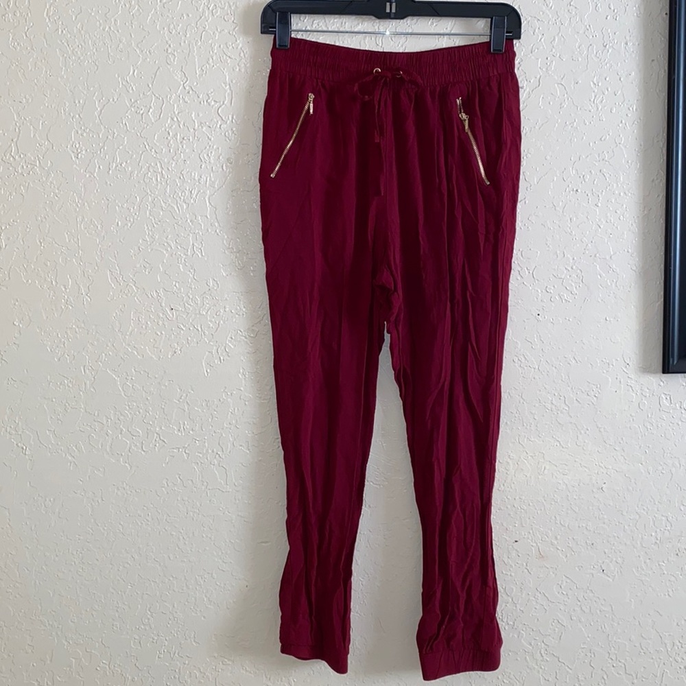 Burgundy Joggers Size M
